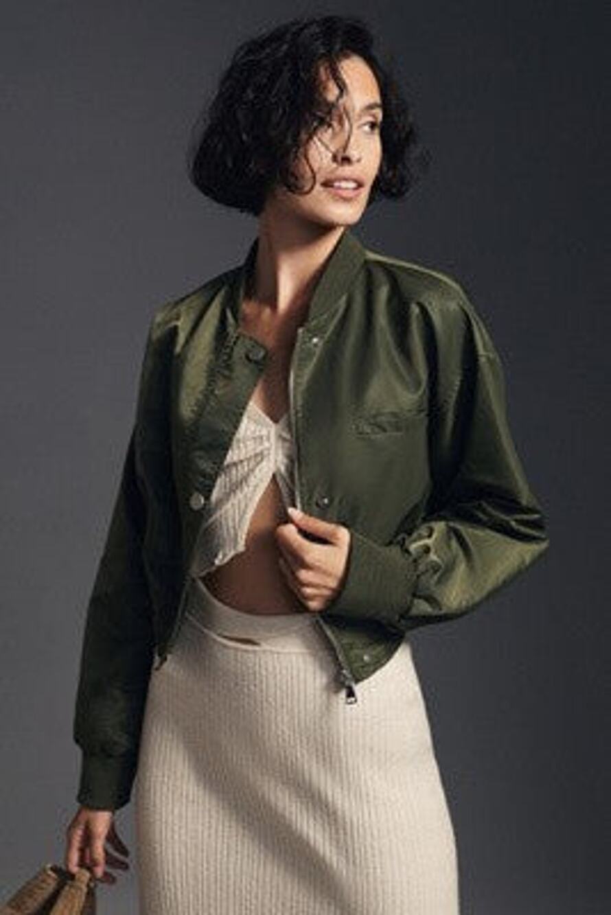 Pilcro Cropped Bomber Jacket - M